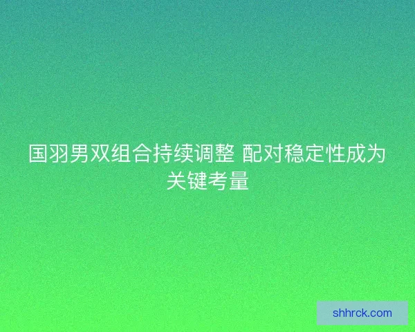 国羽男双组合持续调整 配对稳定性成为关键考量